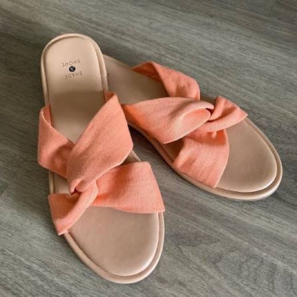 Shade & Shore Peach Knotted Sandals